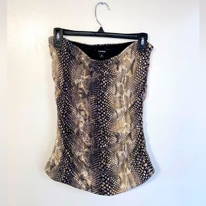 Ruched Express strapless shirt size M